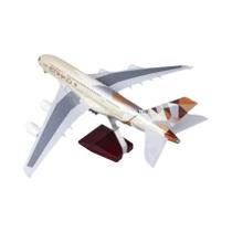 Modelo De Aeronave Airbus A380 Etihad Em Resina Fundida De 47 Cm Para Exibição Em Negócios Ou