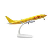 Modelo De Avião Miniatura Em Liga Escala 1:400 DHL B737 20cm Com Rodas Figurinha De Aviação Presente