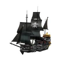 Modelo De Barco Pirata Preto Com Esqueleto Fantasma, 1424PCS, Blocos De Montar, Decoração De Mesa Modelo De Barco Pirata Preto Com Esqueleto Fantasma, 1424PCS, Blocos De Montar, Decoração De Mesa