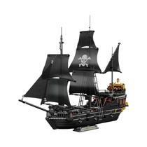 Modelo De Barco Pirata Preto Com Esqueleto Fantasma, Blocos De Montar Para Decoração De Mesa,