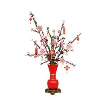 Modelo De Bloco De Montar De Bonsai De Flor De Ameixa Em Vaso, Criatividade Urbana, Buquê De Flores,