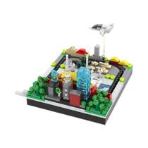 Modelo De Blocos De Montar De Trem Com Manivela Para Meninos E Meninas, Brinquedos MOC Montados,