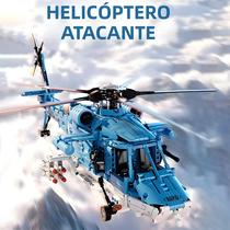 Modelo De Blocos De Montar Helicóptero Azul De 1000 Peças, Ornamento De Mesa Para Casa E Escritório,