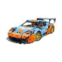 Modelo De Blocos De Montar Super Carro Laranja E Azul Em Plástico ABS, Presente Para Aniversário,