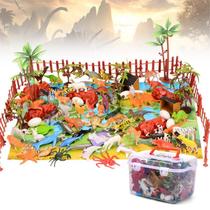 Modelo de brinquedo Animais Dinossauro Areia Piscina Decoração de decoração com pedra vegetal 90Pcs DIY Kits Dollhouse Children Party Supply - Cor