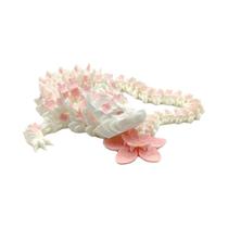Modelo De Brinquedo Impresso Em 3D Dragão Branco, Ornamento De Animal Simulado Móvel, Presente