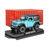 Modelo De Carro De Brinquedo Fundido Off-road, Escala 1/32, Liga De Metal, Wrangler, 7 Portas, Luz