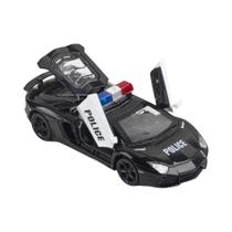 Modelo De Carro De Polícia LP740 Em Escala 1:32 Para Meninos, 3 Portas Abertas, Rodas Com Pneus De