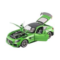 Modelo De Carro Em Metal GTR 1:18 Grande Demônio Verde Guerreiro Preto Com Som Luz E Amortecimento