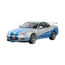Modelo De Carro Esportivo SKYLINE GTR R34 Em Escala 1:32, Brinquedo De Metal Com Som E Luz Para