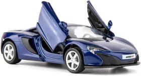 Modelo de carro fundido McLaren 650S em escala 1/36, carro de brinquedo de liga de zinco para crianças, carro de brinquedo de veículos puxados para trás para crianças crianças meninos meninas presente (azul)