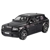 Modelo de carro fundido sob pressão, escala 1:32, SUV preto Cullinan com pneus de borracha Modelo de carro fundido sob pressão, escala 1:32, SUV preto Cullinan com pneus de borracha