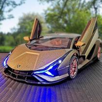 Modelo de carro Lamborghini Sian em liga fundida sob pressão em escala 1:24 com som