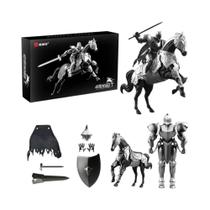 Modelo De Cavaleiro Medieval Com Cavalo, Figura De Ação Articulada, Armadura Pesada, Pintura