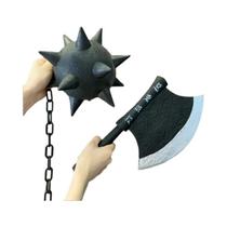 Modelo De Cosplay Demon Slayer Himejima Gyomei, Martelo Meteorito, Machado, Faca, Espada Larga, Modelo De Cosplay Demon Slayer Himejima Gyomei, Martelo Meteorito, Machado, Faca, Espada Larga,