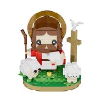 Modelo De Figura De Blocos De Montar Cristianismo Deus Pastor Jesus, Brinquedo DIY Para Presentes De
