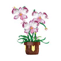 Modelo De Flor Phalaenopsis Em Bloco De Montar, Conjunto De Quebra-Cabeça Com 323 Peças, Presente De