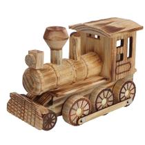 Modelo de locomotiva de madeira: simulação de trem a vapor, decoração de casa