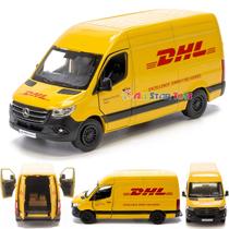 Modelo de metal fundido sob pressão Toy Cargo Van KinsFun DHL Mercedes-Benz Sprinter escala 1:46 Modelo de metal fundido sob pressão Toy Cargo Van KinsFun DHL Mercedes-Benz Sprinter escala 1:46