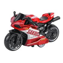Modelo de motocicleta fundido sob pressão vermelho para meninos com roda de fricção