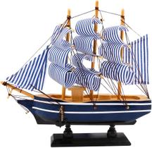 Modelo de veleiro de madeira, decoração náutica de 18 cm x 20 cm, festa temática oceânica, decoração de quarto