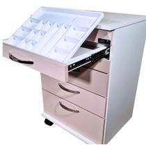 Modelo Deki - Mesa Auxiliar Lumen 05 Gavetas Rosa