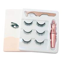 Modelo Mais Natural com 3 PARES de Cílios Postiços Magnéticos + Delineador + Aplicador