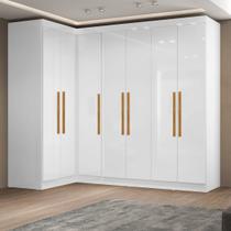 Modulação 1 Canto 2 Portas Puxador em MDF Paris Branco