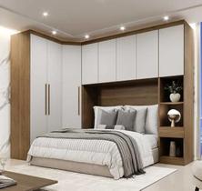 Modulado Casal 8 Portas 100%MDF Cumaru Fendi - Novo Horizonte Modulado Casal 8 Portas 100%MDF Cumaru Fendi - Novo Horizonte