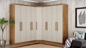 Modulado Closet Completo 9 Portas 6 Gavetas - Rizon-Cumaru/Fendi - Móveis Novo Horizonte Modulado Closet Completo 9 Portas 6 Gavetas - Rizon-Cumaru/Fendi - Móveis Novo Horizonte