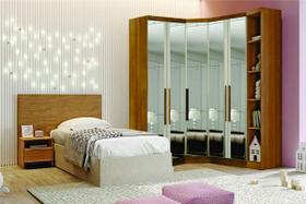 Modulado Closet Espelhado 5 Portas 6Gav Linea Novo Horizonte