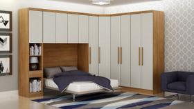 Modulado Completo Casal 6 Portas 6 Gavetas - Rizon-Cumaru/Fendi - Móveis Novo Horizonte