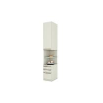 Modulado de Quarto Armário Mesa de Cabeceira Seletto MC02 c/ 1 Porta e 3 Gavetas Areia - Henn