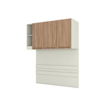 Modulado de Quarto Armário Ponte Aéreo Casal c/ 3 Portas MC13 Seletto Areia/Jequitibá - Henn