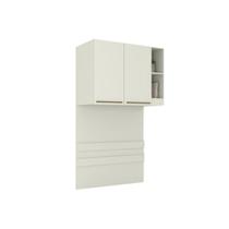 Modulado de Quarto Armário Ponte Aéreo Solteiro Seletto MC12 c/ 2 Portas e 2 Nichos Areia - Henn