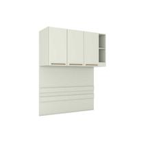 Modulado de Quarto Armário Ponte Aéreo Solteiro Seletto MC12 c/ 2 Portas e 2 Nichos Areia - Henn