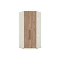 Modulado de Quarto Closet de Canto Oblíquo Seletto MC05 c/ 2 Portas e 3 Gavetas Areia/Jequitibá - Henn
