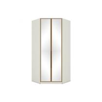 Modulado de Quarto Closet de Canto Oblíquo Seletto MC06 c/ 2 Portas e 3 Gavetas c/ Espelho Areia/Jequitibá - Henn