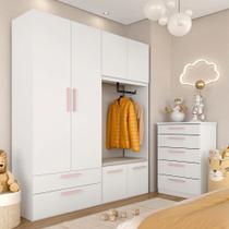 Modulado Infantil Joy Roupeiro Com Cômoda E Puff Baú Bc/ro/l.bge - M.a Modulado Infantil Joy Roupeiro Com Cômoda E Puff Baú Bc/ro/l.bge - M.a