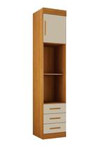 Modulado Mesa de Cabeceira 3 Gavetas - Orion-Cinamomo/Off White - Leifer Móveis Modulado Mesa de Cabeceira 3 Gavetas - Orion-Cinamomo/Off White - Leifer Móveis