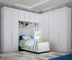 Modulado Solteiro Orion 100%MDF Branco - Leifer Móveis
