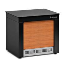 Módulo 0,80m para Buffet Linha Vitra MBPS-080 PR Gelopar - Preto/Madeira com Tampo em Vidro