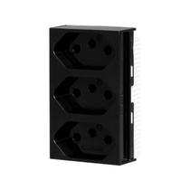 Módulo 3 Tomadas 3P 10A Preto - Linha Slim - Ilumi - SKU 23575 Módulo 3 Tomadas 3P 10A Preto - Linha Slim - Ilumi - SKU 23575