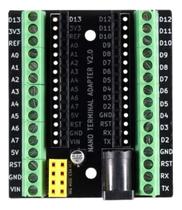 Módulo Adaptador Placa Para Arduino Nano Com Bornes KRE e Alimentação P4