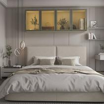 Módulo Aéreo 4 Portas com Vidro Reflecta e LED 100% MDF Concept
