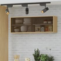 Módulo Aéreo Gabinete De Vidro Para Cozinha 120cm - Glória Castanho Módulo Aéreo Gabinete De Vidro Para Cozinha 120cm - Glória Castanho