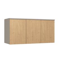 Módulo Aéreo para Quarto 3 Portas Elegance Marrom/Níquel/Angelin