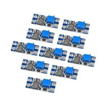 Módulo Ajustável Step up 10pcs MT3608 Regulador De Tensão Plug Micro USB Tipo-C 2V-24V Para 5V-28V