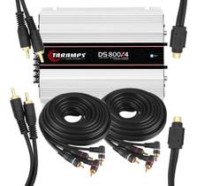 Módulo Amplificador Digital Taramps DS800x4 2 Ohms + 2 Cabos RCA 1,5mt + 2 Cabos Y