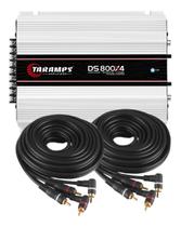 Módulo Amplificador Digital Taramps DS800x4 2 Ohms + 2 Cabos RCA 1,5mt